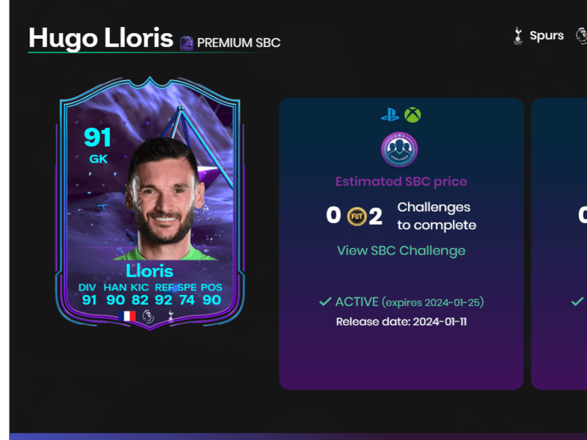 Hugo Lloris EA FC 24: 83 Rated Non-Inform & SBC Details