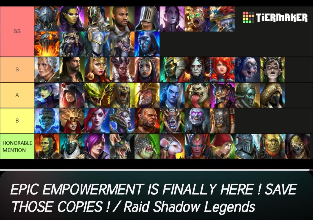 Raid Shadow Legends Tier List: Best Champions Ranked by Performance and Rarity