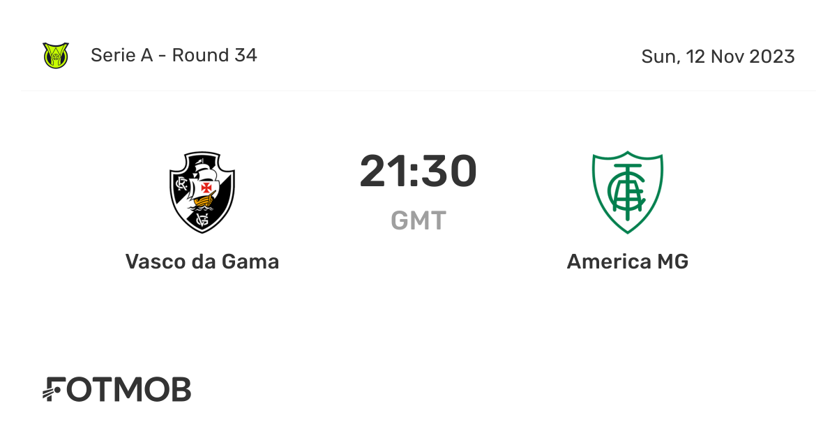 Check América MG vs CR Vasco da Gama Starting Lineups for Nov 2023