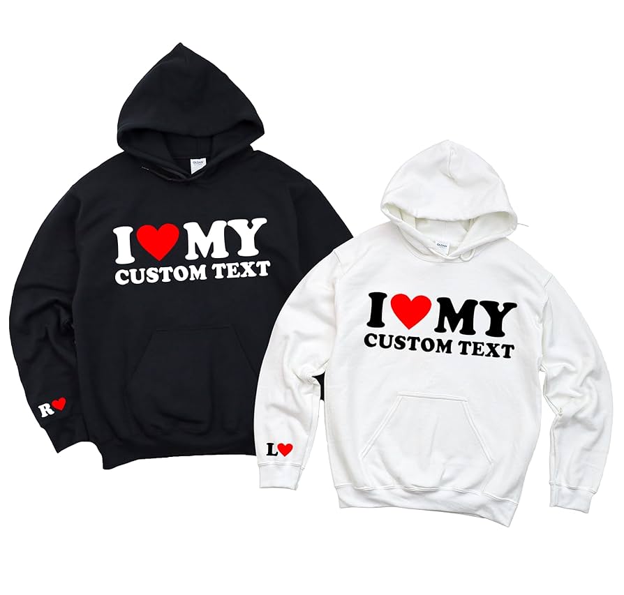 I Heart My Girlfriend & Boyfriend Sweaters | Personalized Couple Sweatshirts for Lovebirds