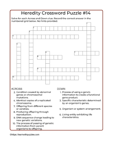 Learn Genetics Easily: Try Our Engaging Heredity Crossword