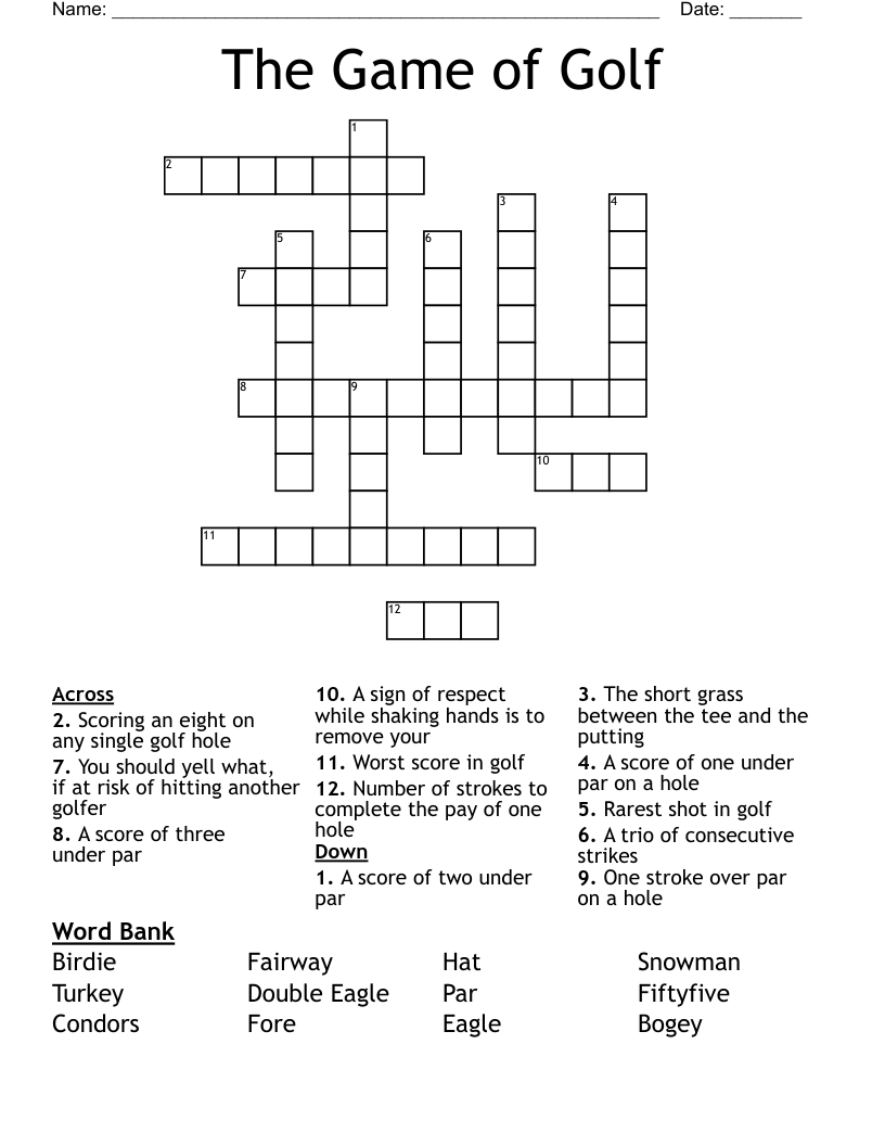 Challenge Yourself with Some Golf Tournaments Crossword