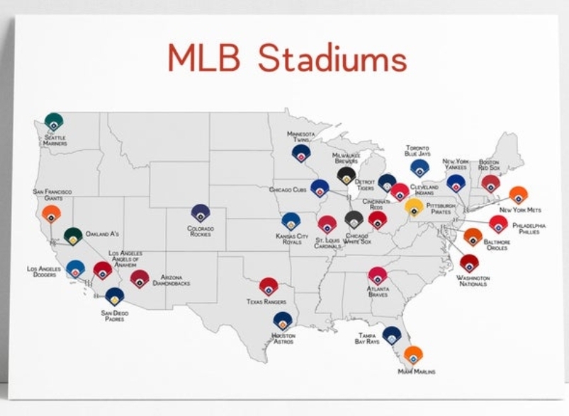 Visiting All 30 MLB Stadiums? Use This Map to Guide You