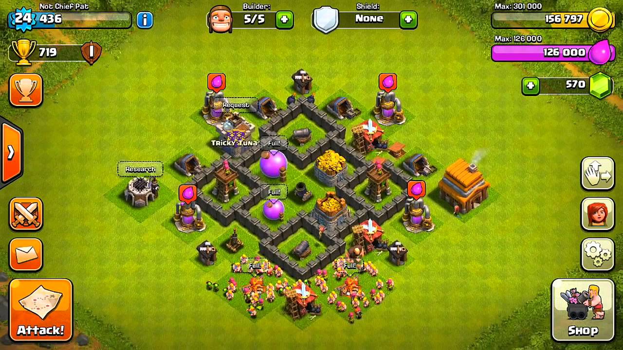 Town Hall 4 Base COC: Best Layouts and Designs