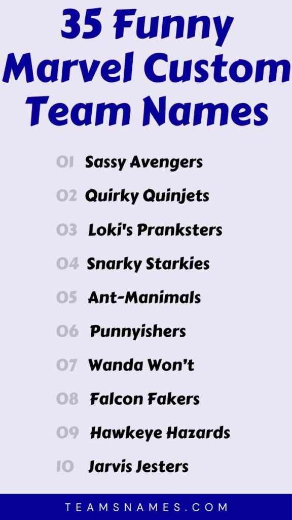 Funny Marvel Custom Team Names Make Your Team Awesome