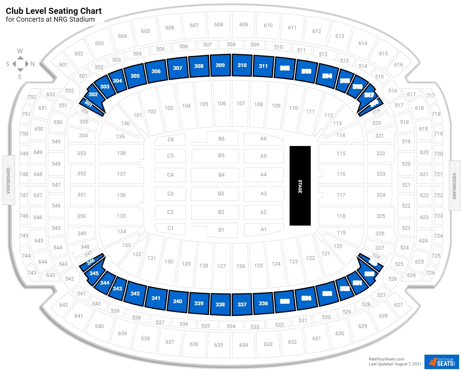 Where to Sit at NRG? Check the Club Level Map!