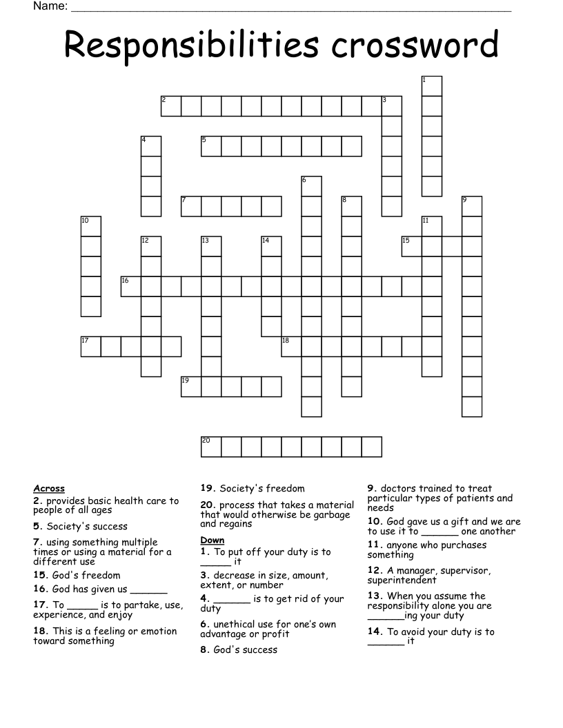 Entire Responsibility Crossword: Clues and Answers to Help You Solve It (Simple Guide to Finish)