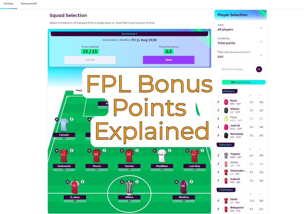 How do Bonus Points FPL Work? Learn the Scoring System!