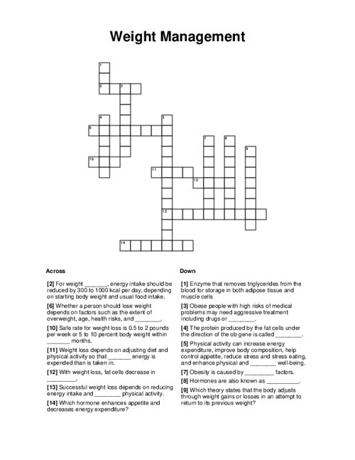 Weight Crossword Clues & Hints: Easy Solutions for Beginners and Puzzlers!